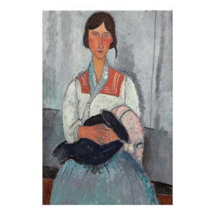 Póster Mujer gitana con bebé, 1919 (aceite sobre lienzo)