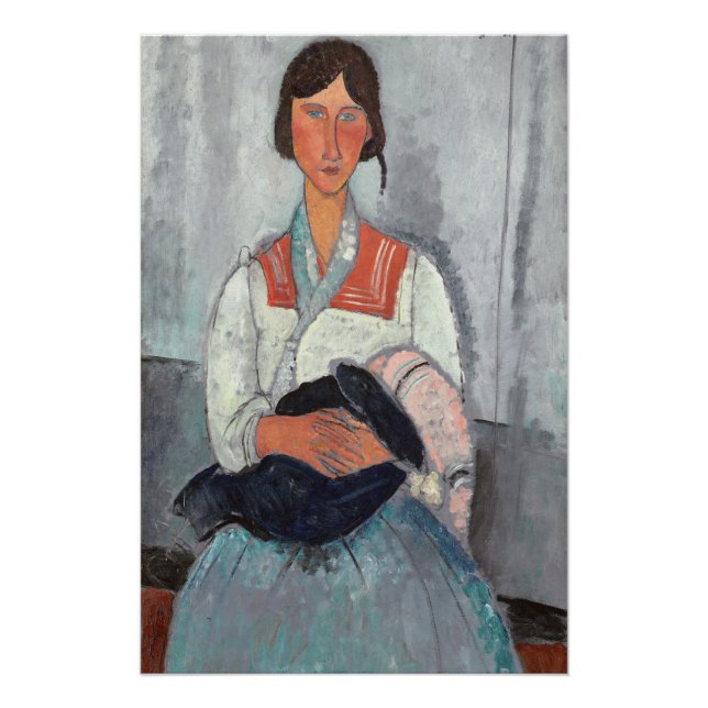 Póster Mujer gitana con bebé, 1919 (aceite sobre lienzo) (Anverso)