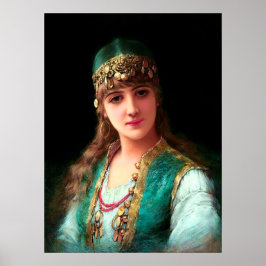 Póster Mujer gitana victoriana elegante bailarina de vien