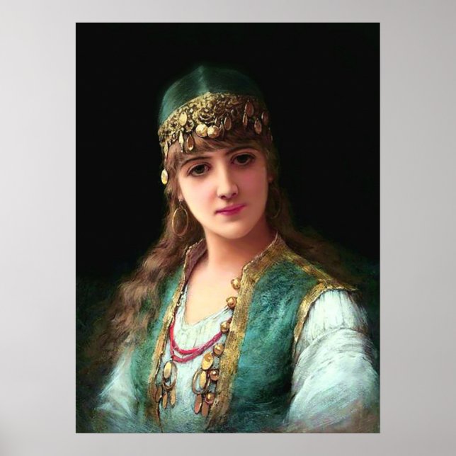 Póster Mujer gitana victoriana elegante bailarina de vien (Frente)