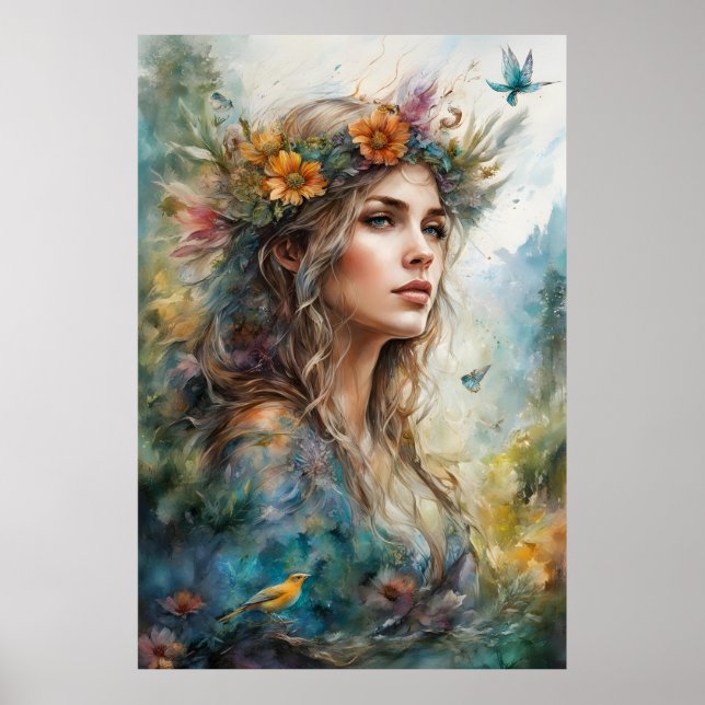 Póster Mujer Glamurosa Boho (Frente)