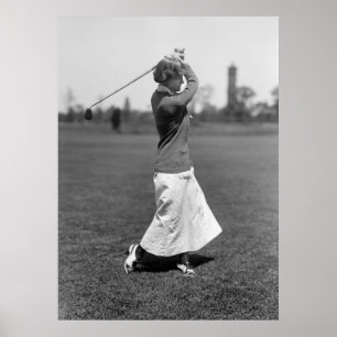 Póster Mujer Golfer, años 1910