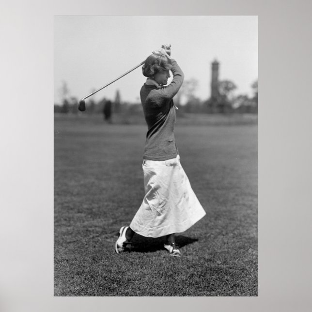 Póster Mujer Golfer, años 1910 (Frente)