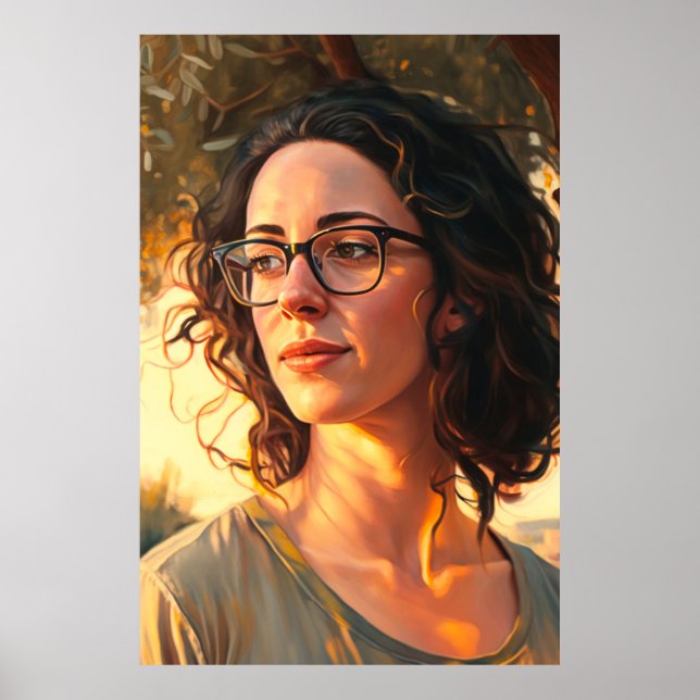 Póster Mujer griega bajo pintura de aceite de retrato de  (Frente)