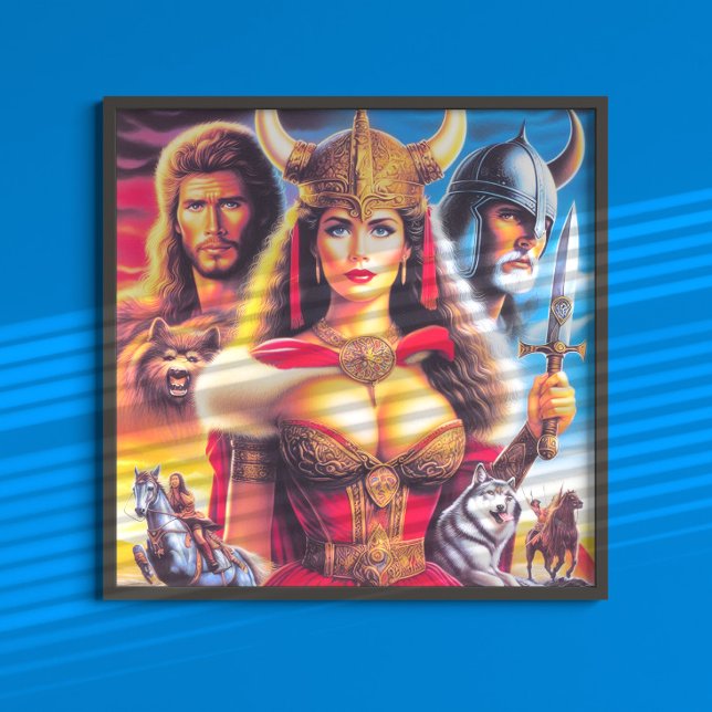 Póster Mujer guerrera vikinga vintage (Subido por el creador)