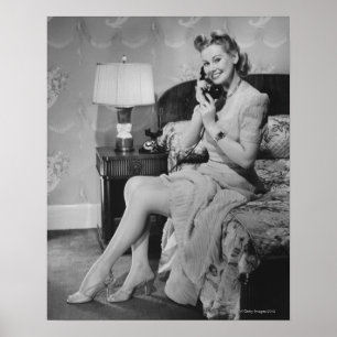 Póster Mujer hablando por teléfono