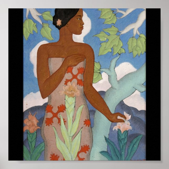 Póster Mujer hawaiana, de Arman Manookian c. 1929 (Frente)