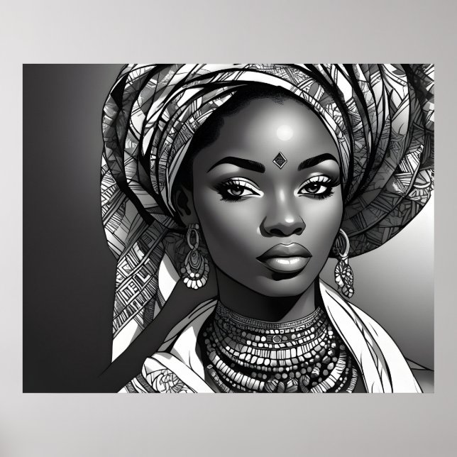 Póster Mujer hermosa africana (Frente)