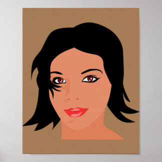 Póster mujer hermosa cara bonito chica
