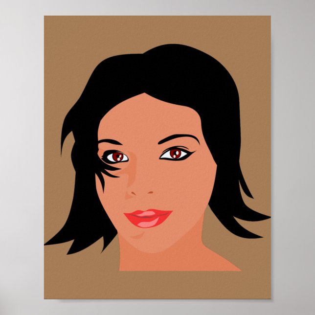 Póster mujer hermosa cara bonito chica (Frente)