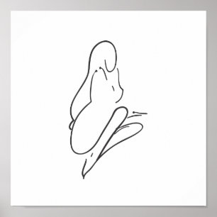 Póster Mujer hermosa con pelo largo