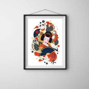 Póster Mujer hermosa poster asiático de pared