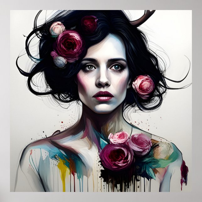 Póster Mujer hermosa y desordenada  (Frente)