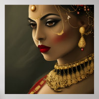 Mujer india asiática hermosa cara roja exótica joy