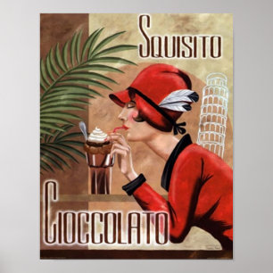 Póster Mujer italiana del chocolate de Squisito