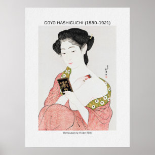 Póster Mujer japonesa aplicando polvo - Goyō Hashiguchi