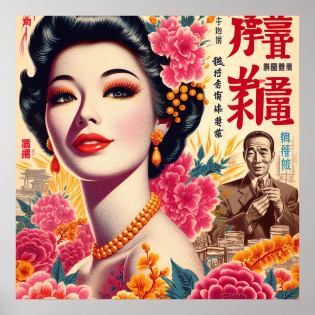 Póster Mujer japonesa vintage (Frente)