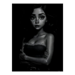Póster Mujer joven de ojos grandes