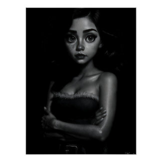 Póster Mujer joven de ojos grandes