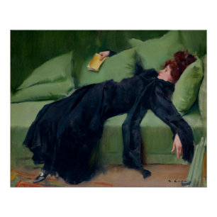 Póster Mujer joven decadente. Después del baile