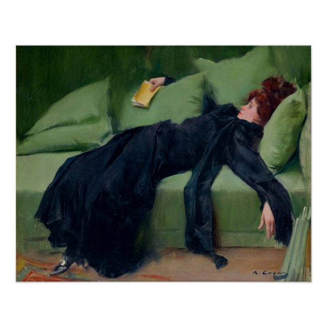 Póster Mujer joven decadente. Después del baile (Anverso)
