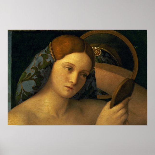 Póster Mujer joven en su inodoro (Frente)