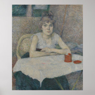Póster Mujer joven en una mesa Toulouse-Lautrec