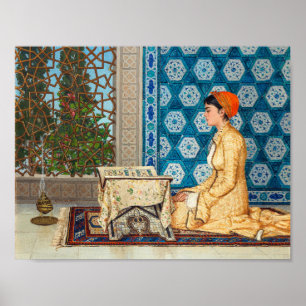 Póster Mujer joven leyendo Osman Hamdi Bey