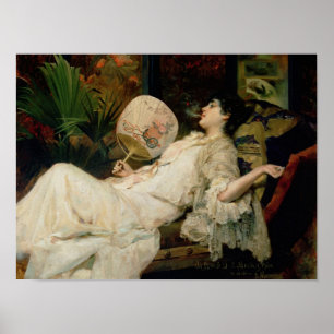 Póster Mujer joven que fuma, 1894