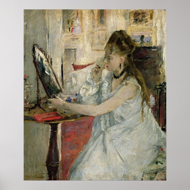 Póster Mujer joven que le regala la cara, 1877 (Frente)