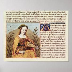 Póster Mujer jugando al villancico