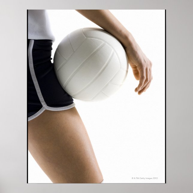 Póster mujer jugando al voleibol (Frente)