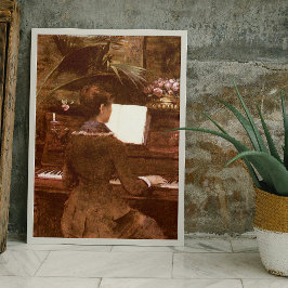 Póster Mujer jugando piano