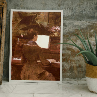 Póster Mujer jugando piano