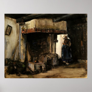 Póster Mujer junto a una chimenea de Vincent van Gogh