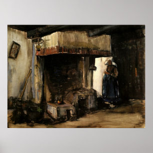 Póster Mujer junto a una chimenea de Vincent van Gogh