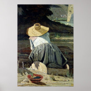 Póster Mujer junto al río, 1860
