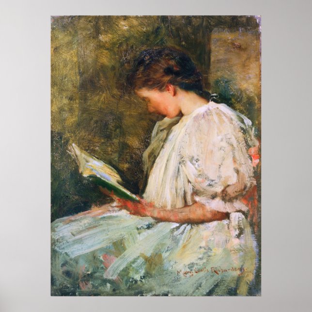 Póster Mujer leyendo un libro, título desconocido (Frente)