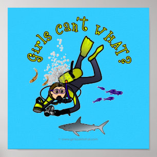 Póster Mujer Ligera Scuba Diver