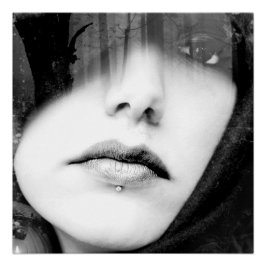 Póster Mujer Lip De Piernas Negra Y Blanca