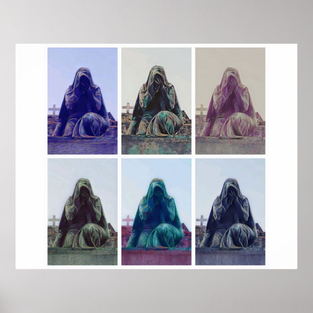 Póster Mujer llorando - Poster blanco (Frente)