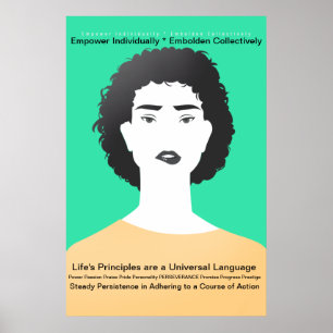 Póster Mujer, los principios de la vida, la perseverancia