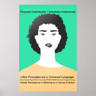 Póster Mujer, los principios de la vida, la perseverancia