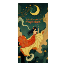 Mujer mágica iluminada por la luna Ilustración de 