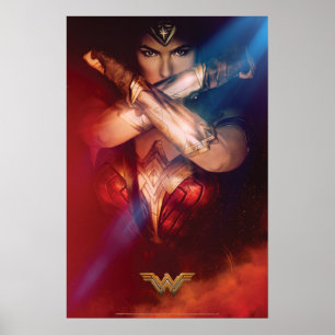 Póster Mujer Maravilla Bloqueando Con Pulseras