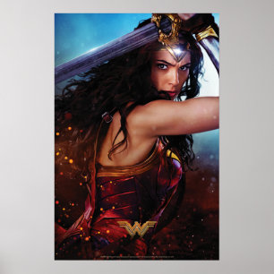 Póster Mujer Maravilla Bloqueo Con Espada