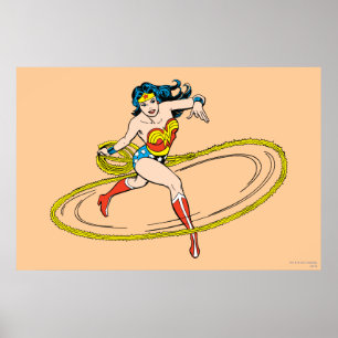 Póster Mujer Maravilla en un círculo con Lasso