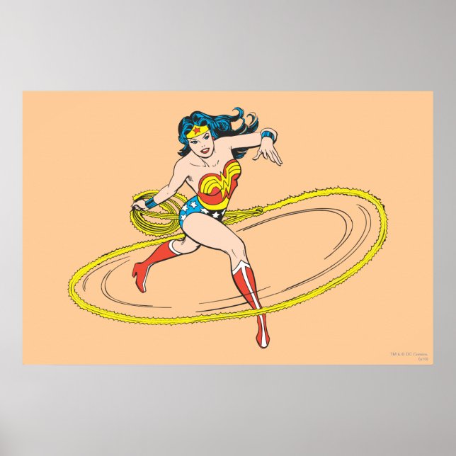Póster Mujer Maravilla en un círculo con Lasso (Frente)