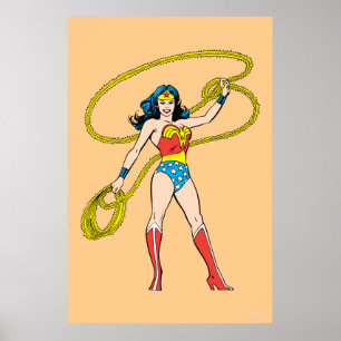 Póster Mujer Maravilla parada con Lasso