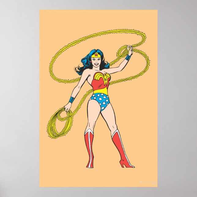 Póster Mujer Maravilla parada con Lasso (Frente)